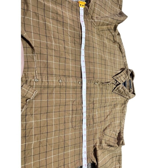 Lands End Shirt Mens XXL Tall Brown Check Long Sleeve Button Down - Picture 4 of 7